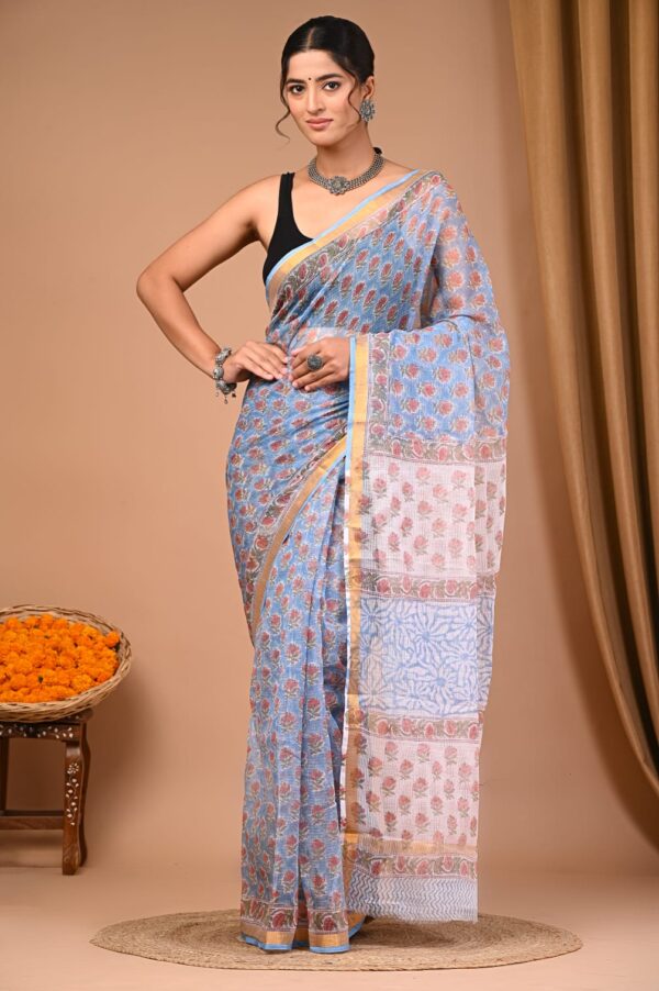 Block Print Kota Dorriya Saree