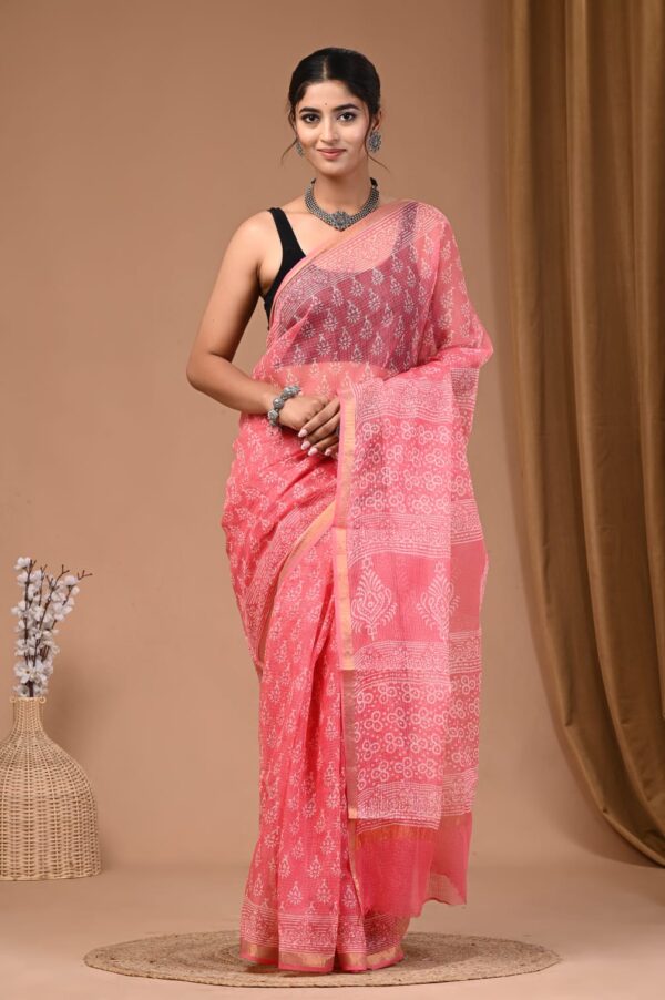 Block Print Kota Dorriya Saree