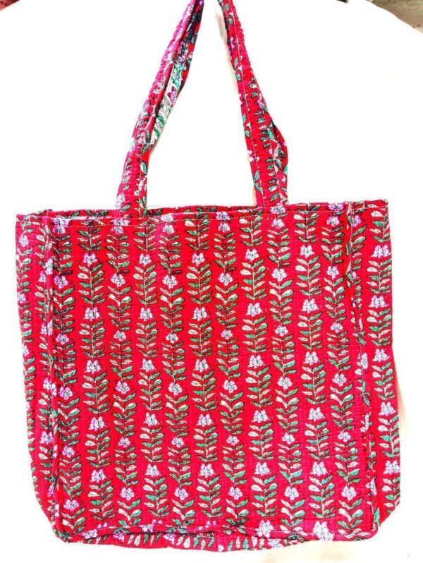 Jaipuri Print Cotton Quilted Tote Bag
