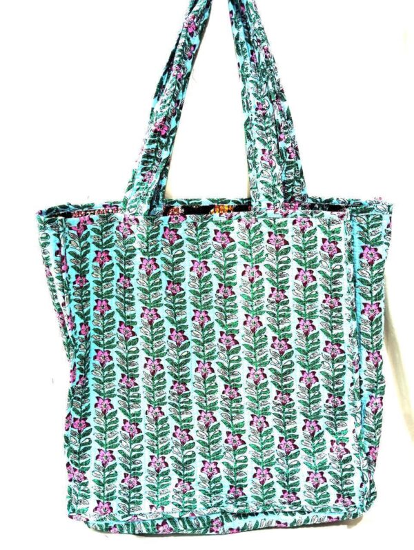 Jaipuri Print Cotton Quilted Tote Bag