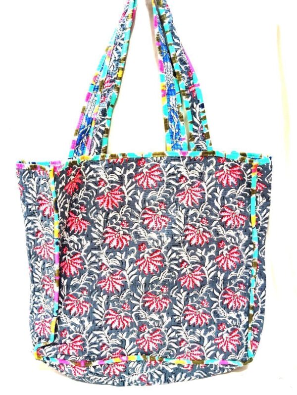Jaipuri Print Cotton Quilted Tote Bag