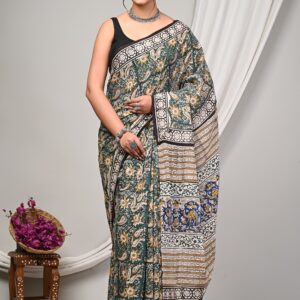 Block Print Cotton Saree