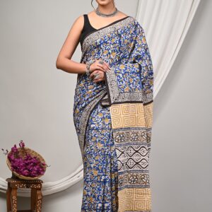 Block Print Cotton Saree