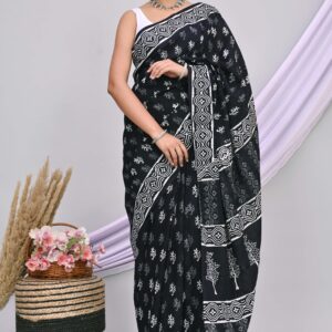 Block Print Cotton Saree