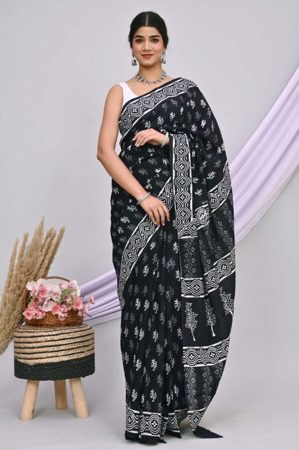 Block Print Cotton Saree