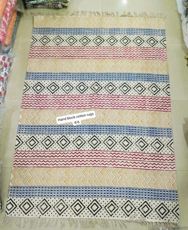 Hand Block Print Cotton Rugs