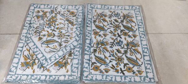 Block Print Canvas Mate Set With Runner