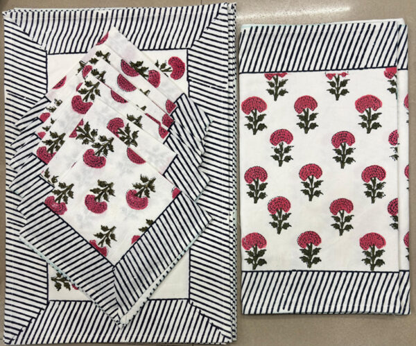 Block Print Canvas Mate Set With Runner