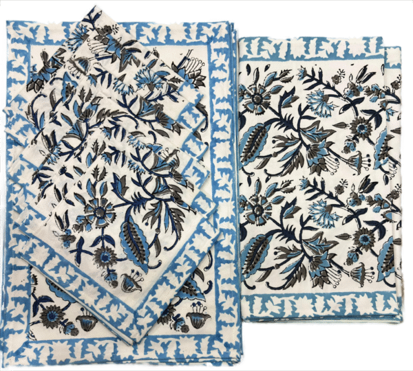 Block Print Canvas Mate Set With Runner