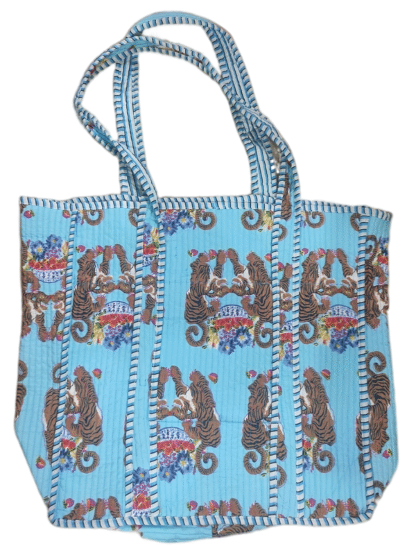 Jaipuri Print Cotton Quilted Tote Bag