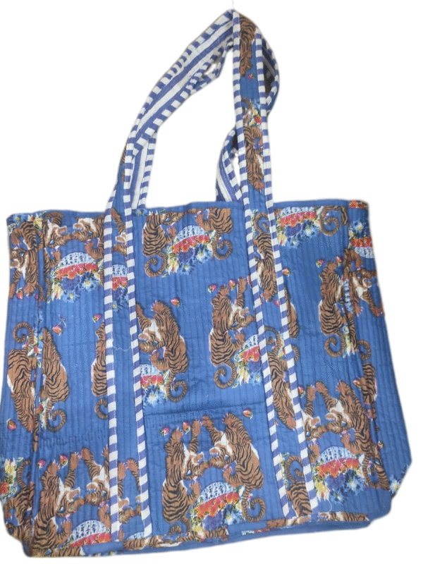 Jaipuri Print Cotton Quilted Tote Bag