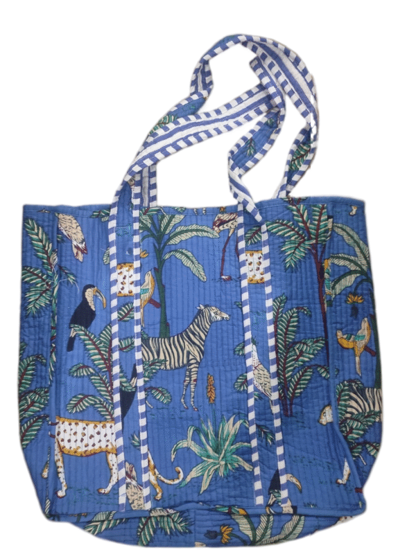 Jaipuri Print Cotton Quilted Tote Bag