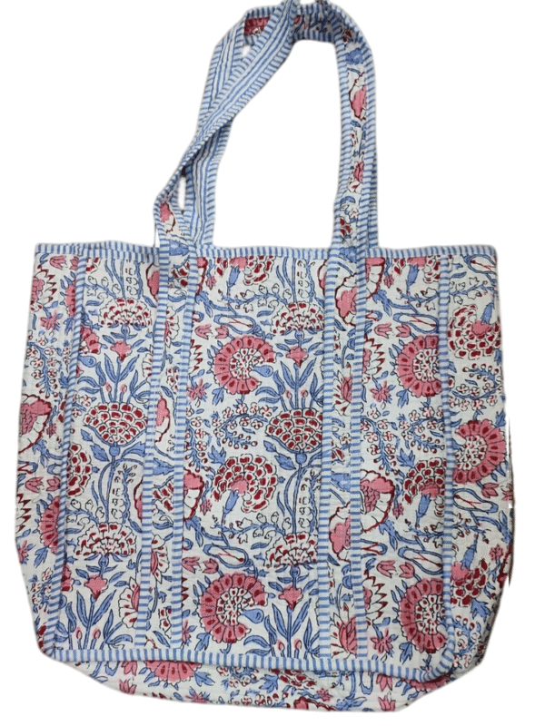 Jaipuri Print Cotton Quilted Tote Bag