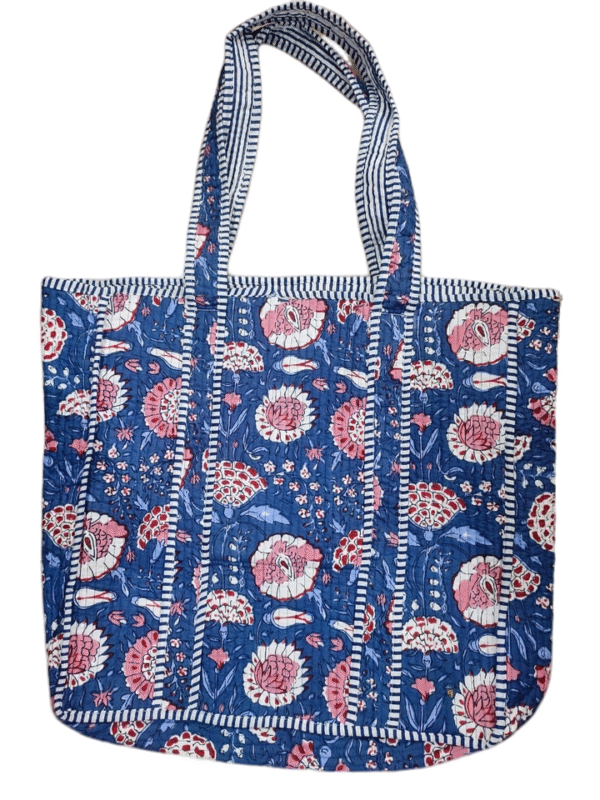 Jaipuri Print Cotton Quilted Tote Bag