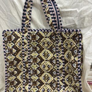 Jaipuri Print Cotton Quilted Tote Bag