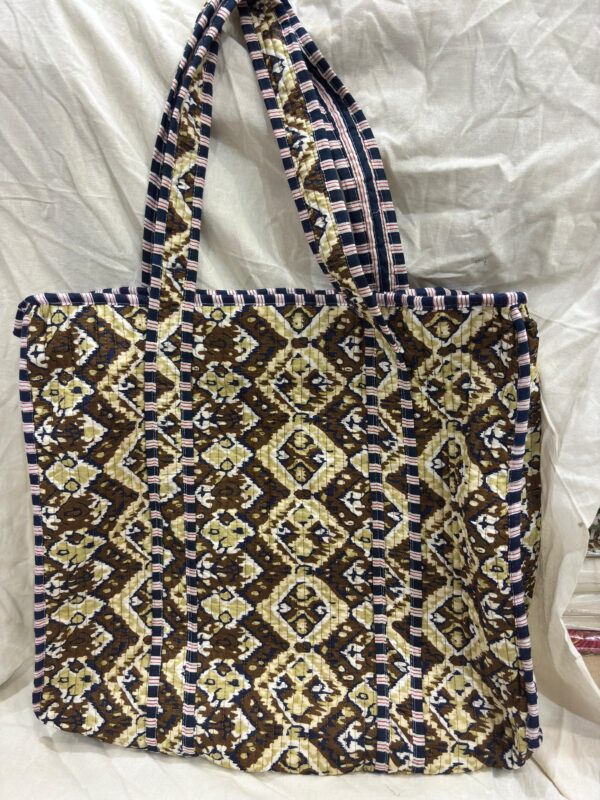 Jaipuri Print Cotton Quilted Tote Bag