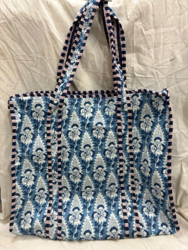 Jaipuri Print Cotton Quilted Tote Bag
