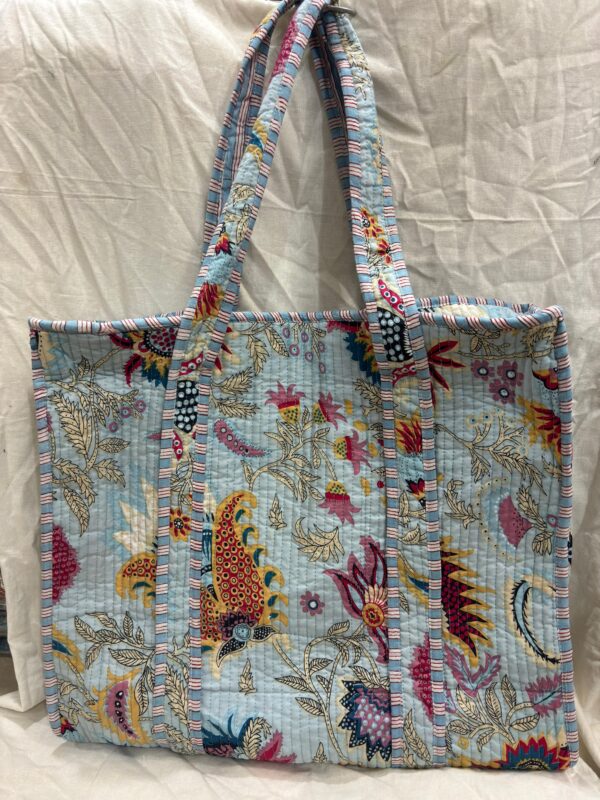 Jaipuri Print Cotton Quilted Tote Bag