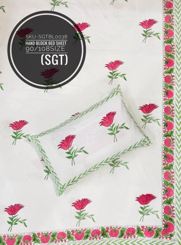 Block Print Bedsheet With 2 Pillow