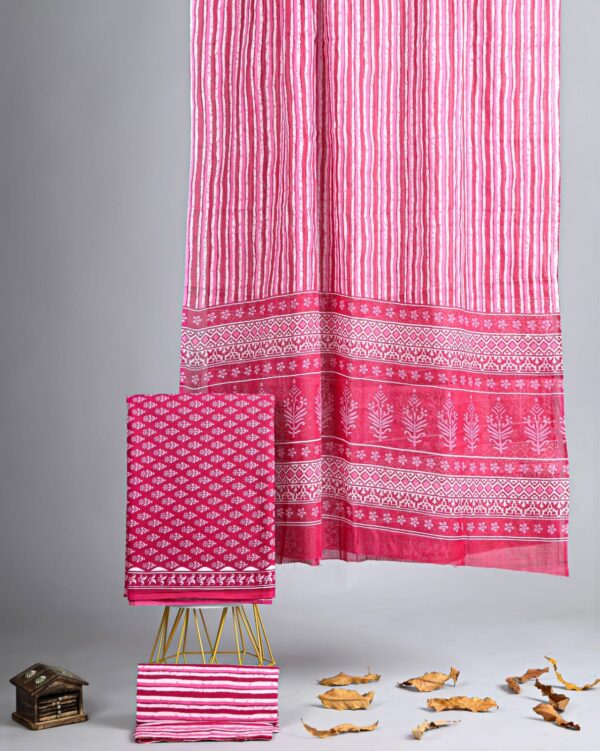 Jaipuri Print Cotton Suit With Cotton Dupatta