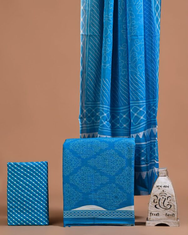 Jaipuri Print Cotton Suit With Cotton Dupatta