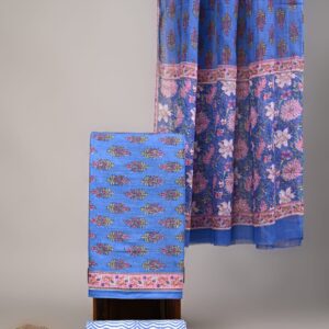Jaipuri Print Cotton Suit With Cotton Dupatta