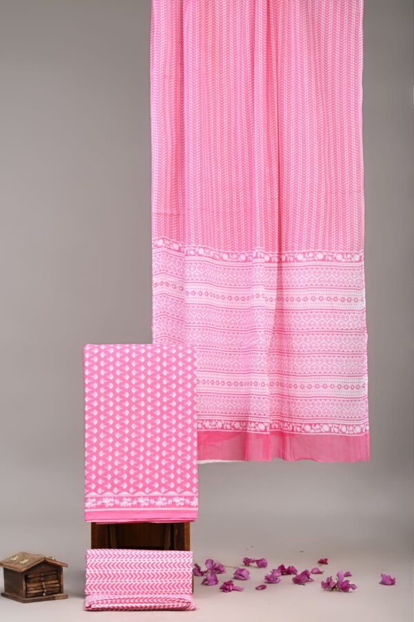 Jaipuri Print Cotton Suit With Cotton Dupatta