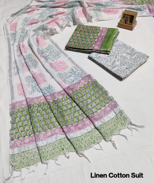 Hand Block Print Linen Cotton Suit