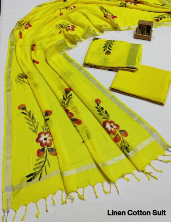 Hand Block Print Linen Cotton Suit