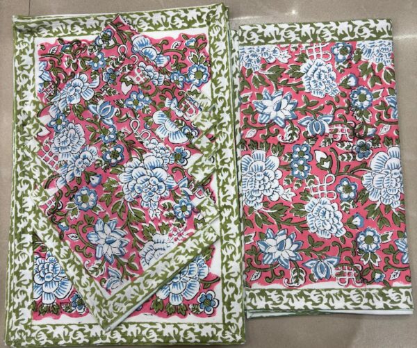 Block Print Canvas Mate Set With Runner