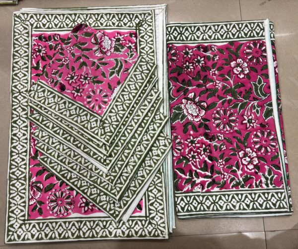 Block Print Canvas Mate Set With Runner