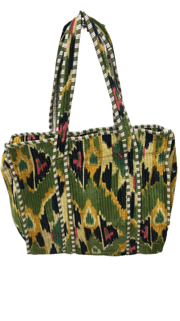 Jaipuri Print Cotton Quilted Velvet Tote Bag
