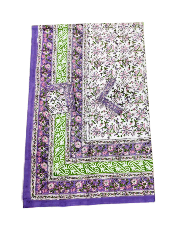 Block Print Table Cover With Six Napkins