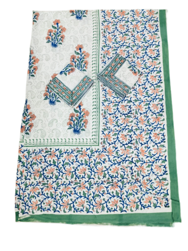 Block Print Table Cover With Six Napkins