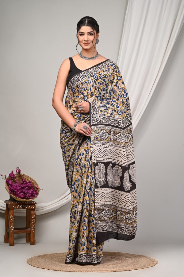 Block Print Cotton Saree