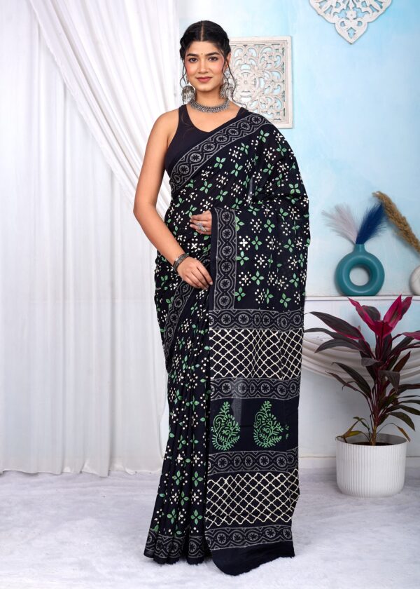 Block Print Cotton Saree