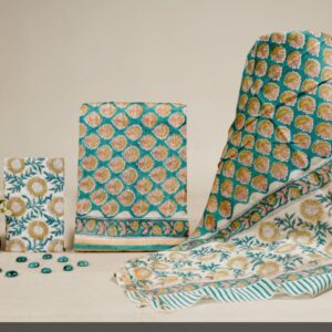 Hand Block Print Chanderi Silk Suit
