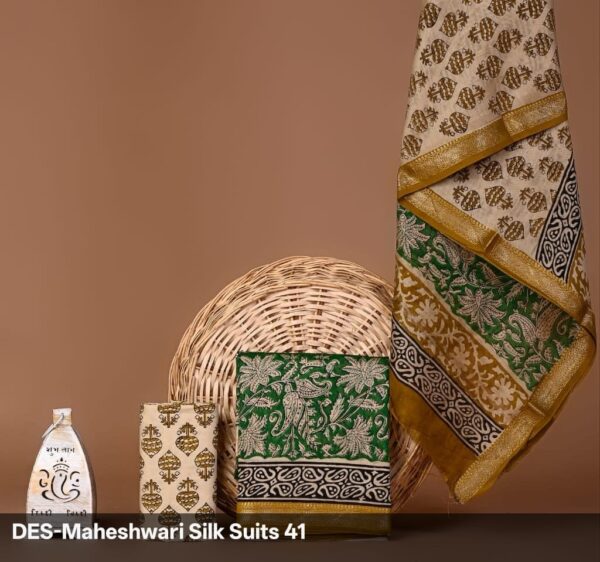 Block Print Maheshwari Suit