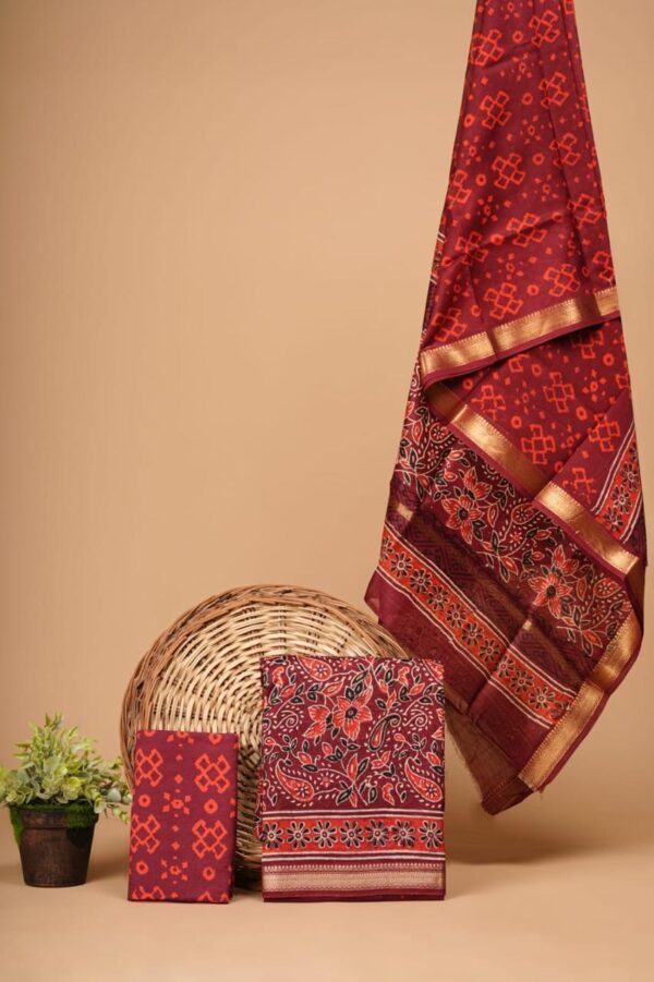 Block Print Maheshwari Suit
