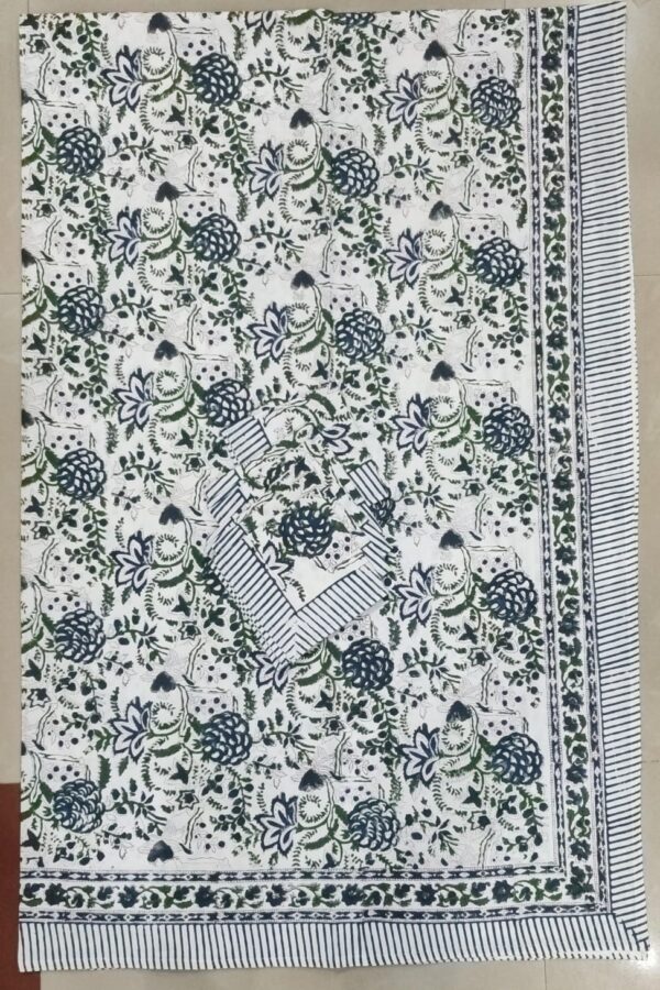 Block Print Table Cover With Six Napkins