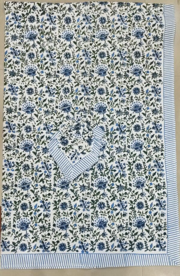 Block Print Table Cover With Six Napkins