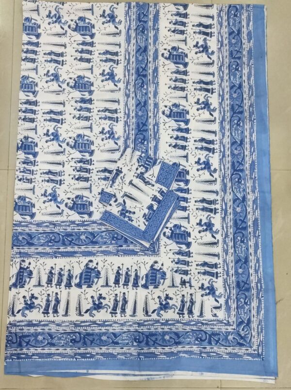 Block Print Table Cover With Six Napkins