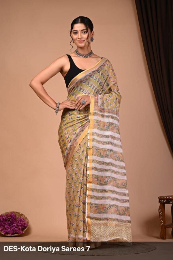 Block Print Kota Dorriya Saree