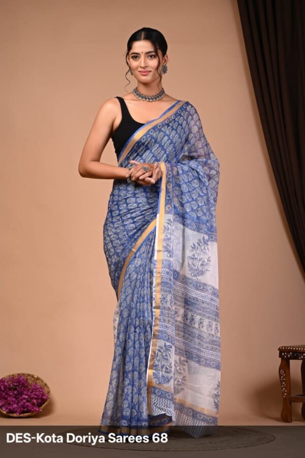 Block Print Kota Dorriya Saree