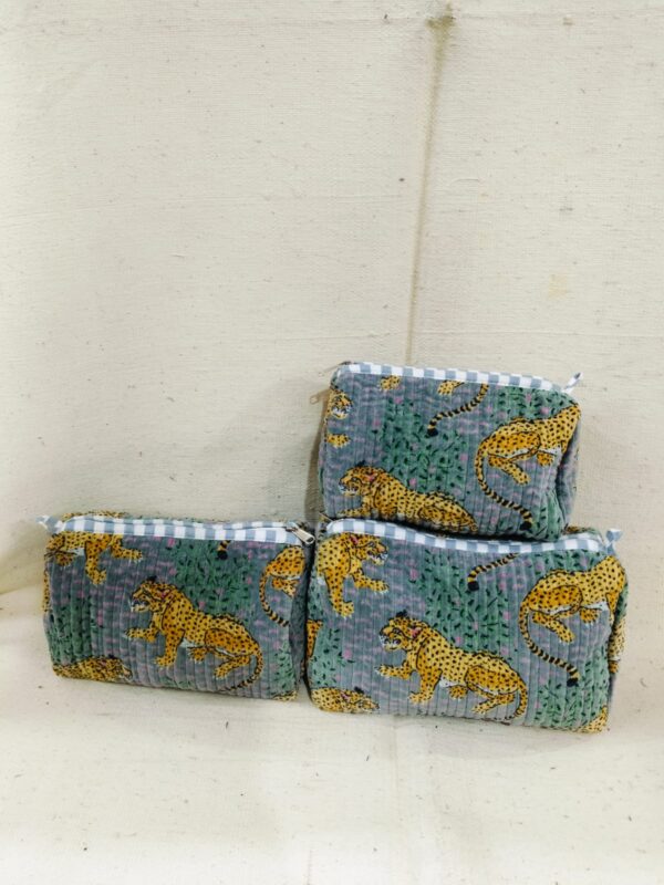 Jaipuri Print Velvet Makeup Bag