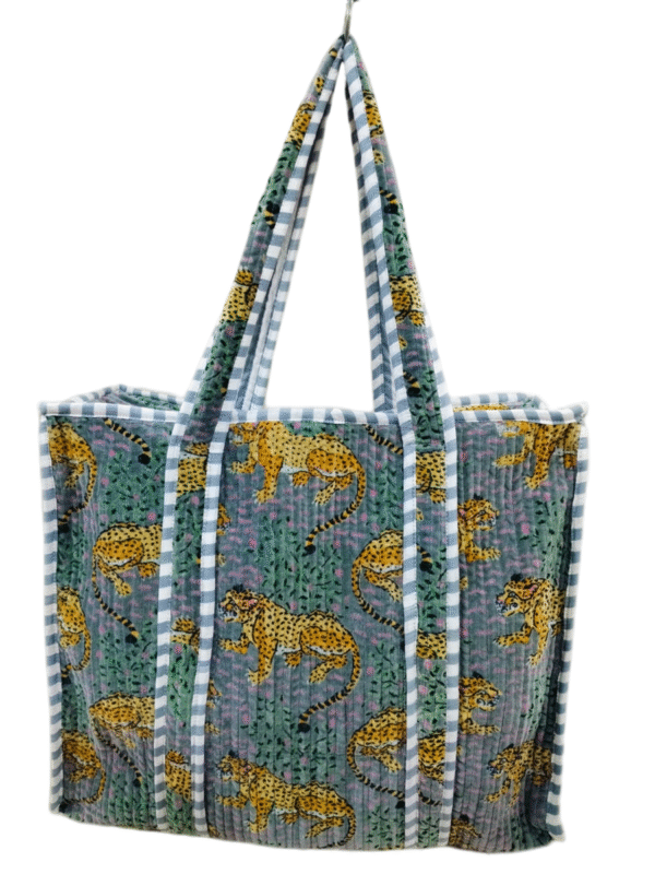 Jaipuri Print Cotton Quilted Velvet Tote Bag