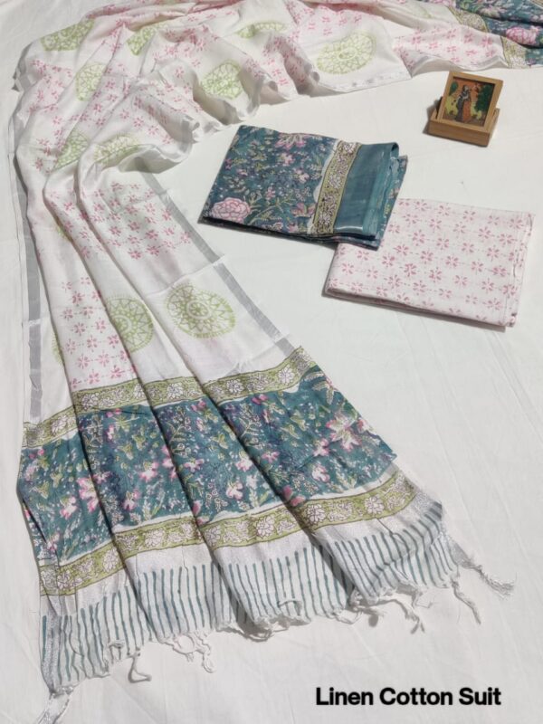 Hand Block Print Linen Cotton Suit