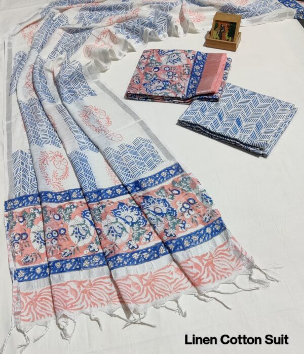 Hand Block Print Linen Cotton Suit