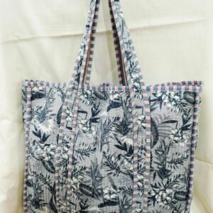 Jaipuri Print Cotton Quilted Tote Bag