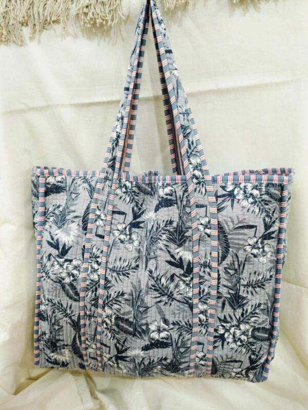 Jaipuri Print Cotton Quilted Tote Bag